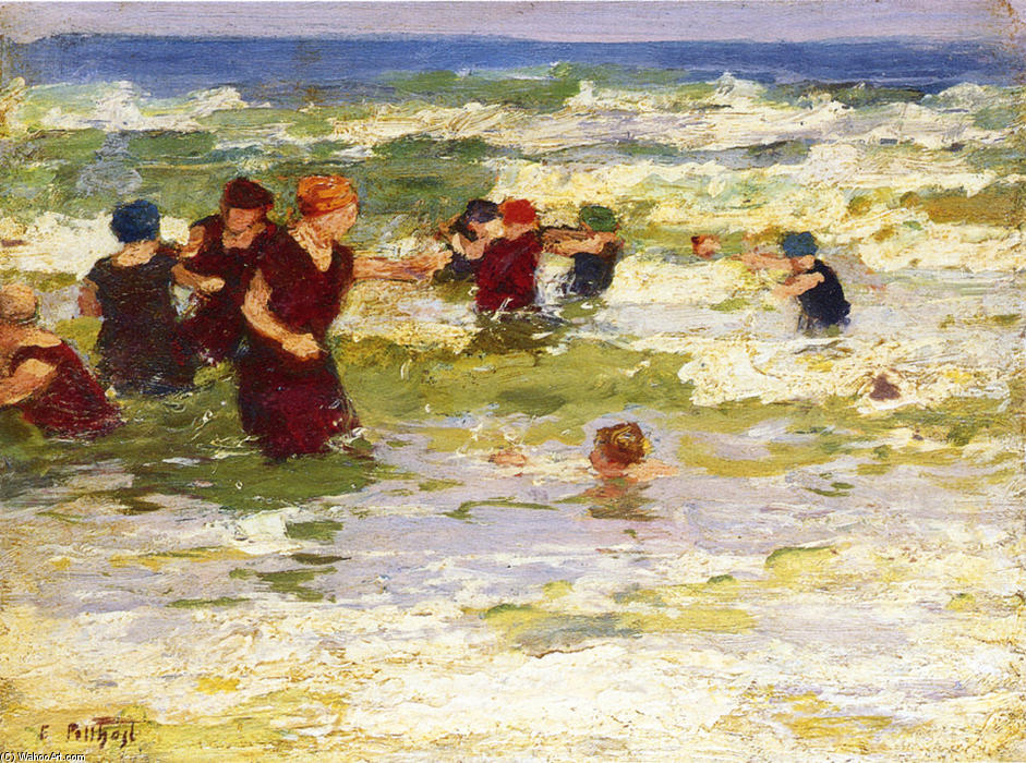 Wikioo.org - The Encyclopedia of Fine Arts - Painting, Artwork by Edward Henry Potthast - At the Beach 2