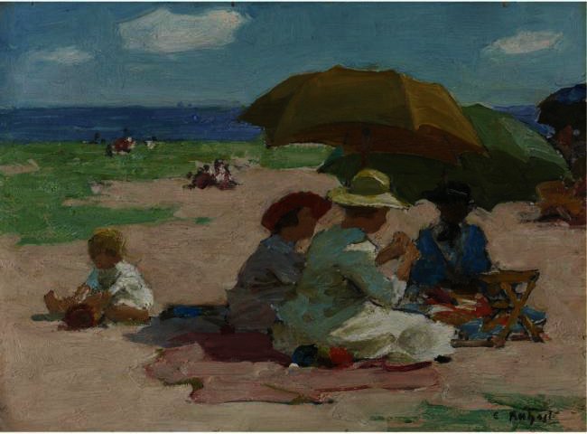 Wikioo.org - สารานุกรมวิจิตรศิลป์ - จิตรกรรม Edward Henry Potthast - At the Beach 4