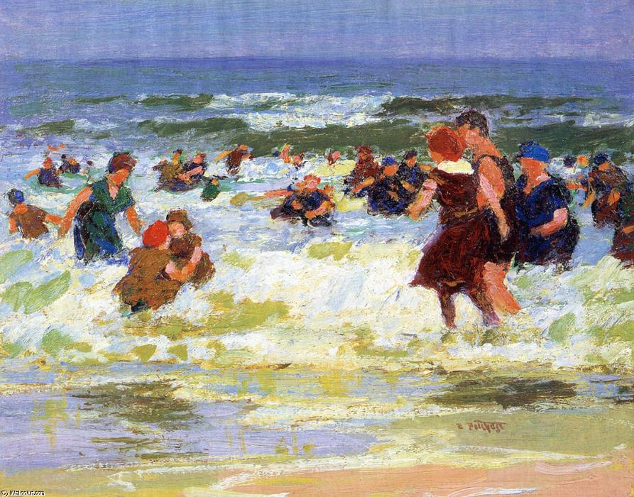 Wikioo.org - สารานุกรมวิจิตรศิลป์ - จิตรกรรม Edward Henry Potthast - At the Beach