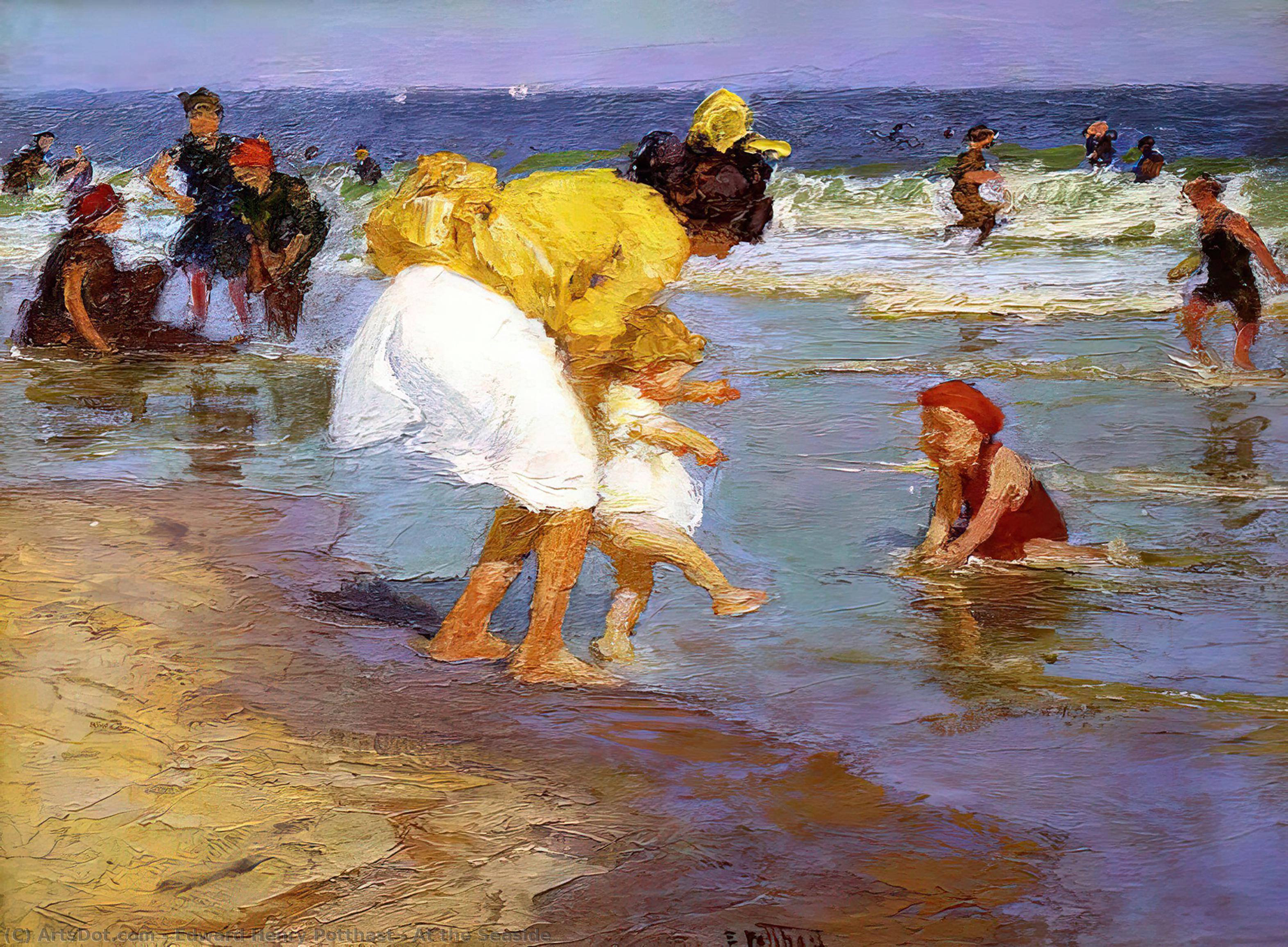 WikiOO.org - Encyclopedia of Fine Arts - Lukisan, Artwork Edward Henry Potthast - At the Seaside