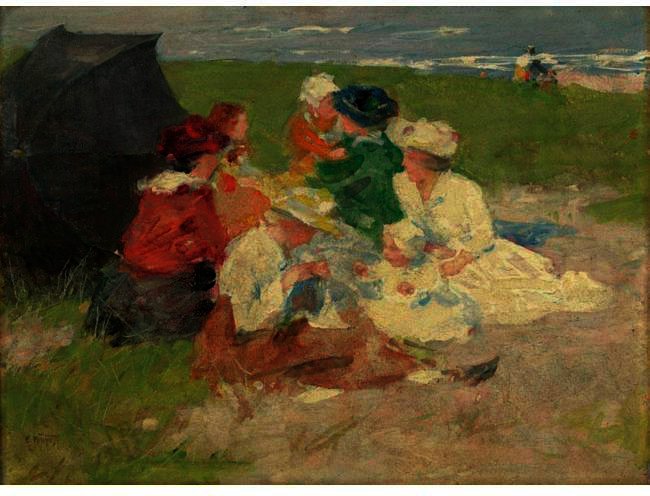 Wikioo.org - The Encyclopedia of Fine Arts - Painting, Artwork by Edward Henry Potthast - At The Shore