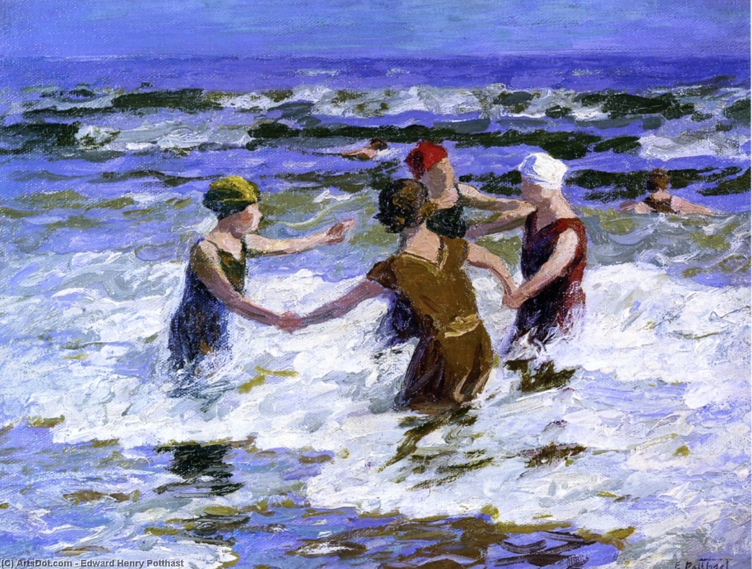 Wikioo.org - The Encyclopedia of Fine Arts - Painting, Artwork by Edward Henry Potthast - Beach Fun