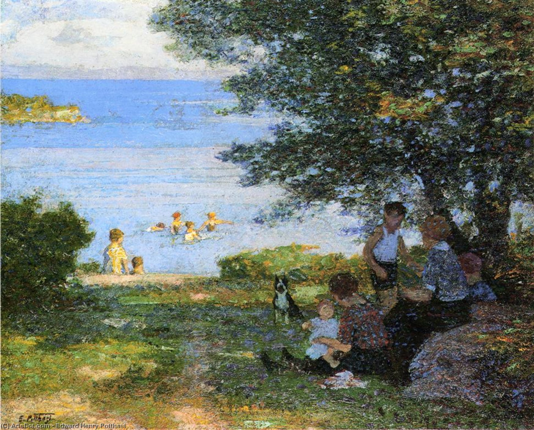 Wikioo.org - The Encyclopedia of Fine Arts - Painting, Artwork by Edward Henry Potthast - By the Water