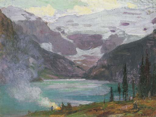 WikiOO.org - Енциклопедія образотворчого мистецтва - Живопис, Картини
 Edward Henry Potthast - Camp by Lake Louise