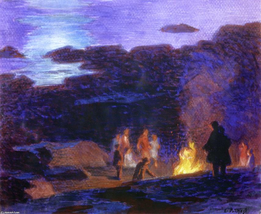 Wikioo.org - The Encyclopedia of Fine Arts - Painting, Artwork by Edward Henry Potthast - Campfire