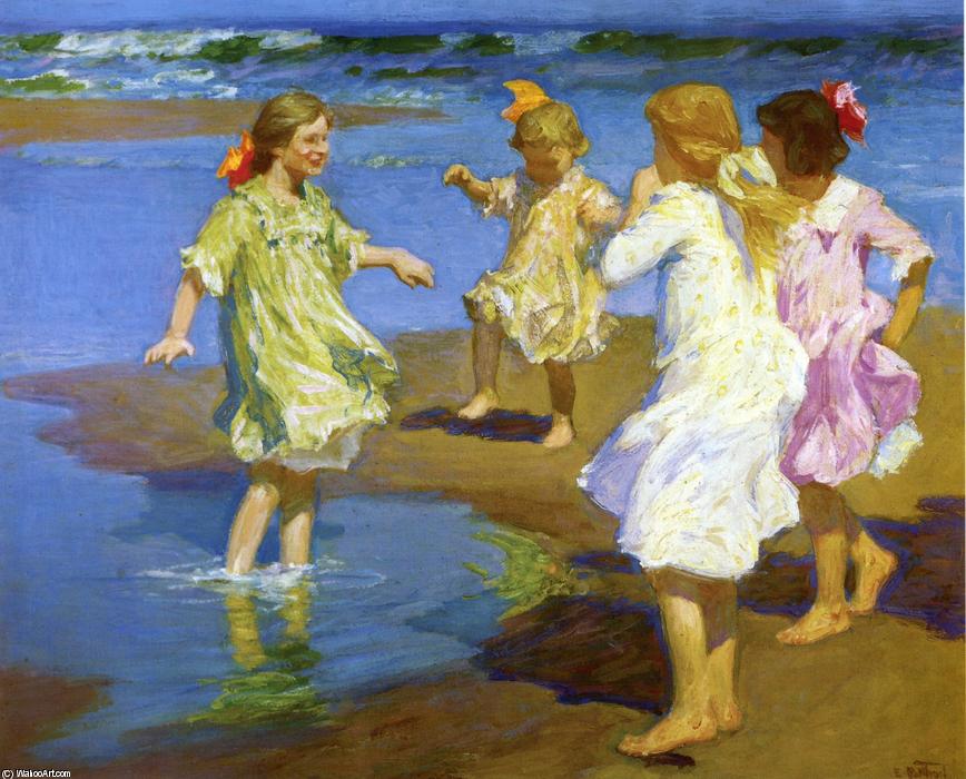 WikiOO.org - Enciclopédia das Belas Artes - Pintura, Arte por Edward Henry Potthast - Girls at the Beach