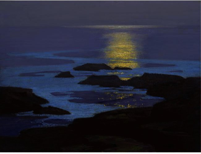 Wikioo.org - The Encyclopedia of Fine Arts - Painting, Artwork by Edward Henry Potthast - Moonlight, The Coast Of Maine
