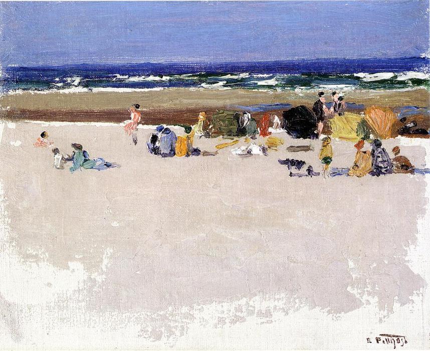 WikiOO.org - Εγκυκλοπαίδεια Καλών Τεχνών - Ζωγραφική, έργα τέχνης Edward Henry Potthast - On the Beach 1