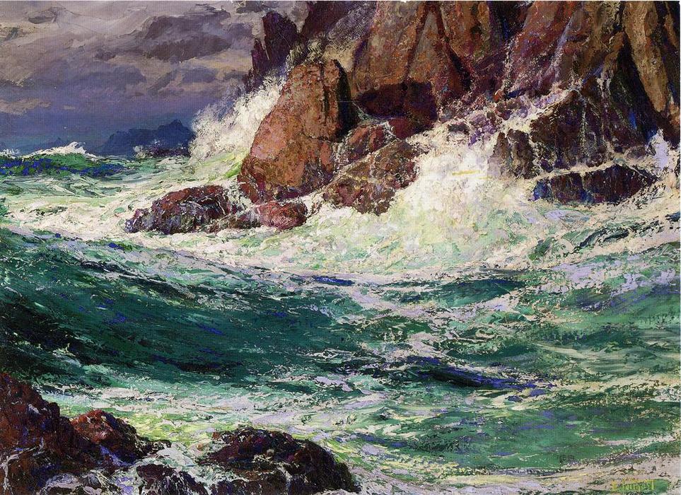 WikiOO.org - Encyclopedia of Fine Arts - Maleri, Artwork Edward Henry Potthast - Stormy Seas