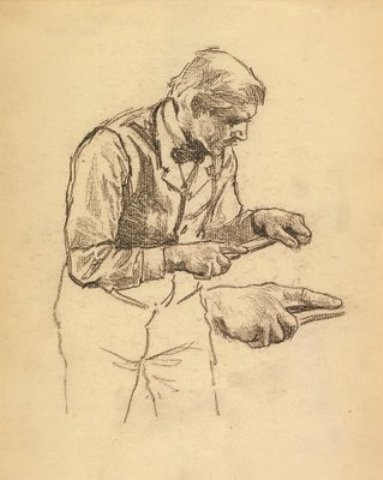 Wikioo.org - Bách khoa toàn thư về mỹ thuật - Vẽ tranh, Tác phẩm nghệ thuật Edward Henry Potthast - Study of a Man