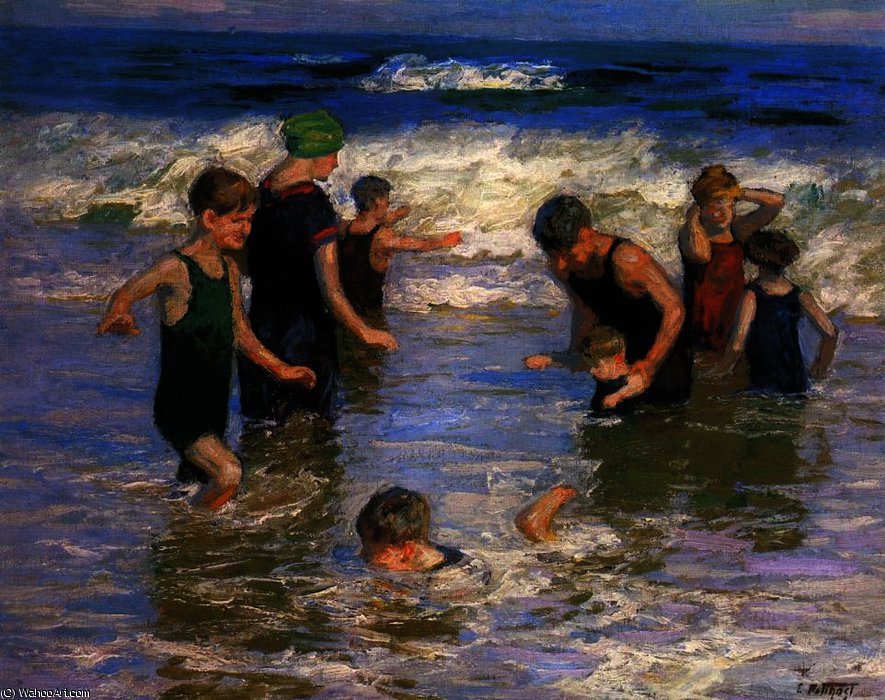 WikiOO.org - Encyclopedia of Fine Arts - Maľba, Artwork Edward Henry Potthast - The Bathers 1