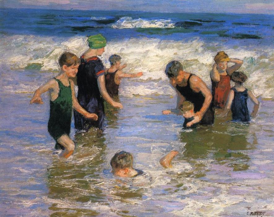 WikiOO.org - Encyclopedia of Fine Arts - Lukisan, Artwork Edward Henry Potthast - The Bathers