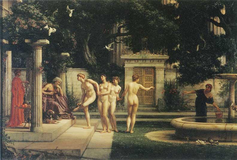 Wikioo.org - The Encyclopedia of Fine Arts - Painting, Artwork by Edward John Poynter - A Visit To Aesclepius