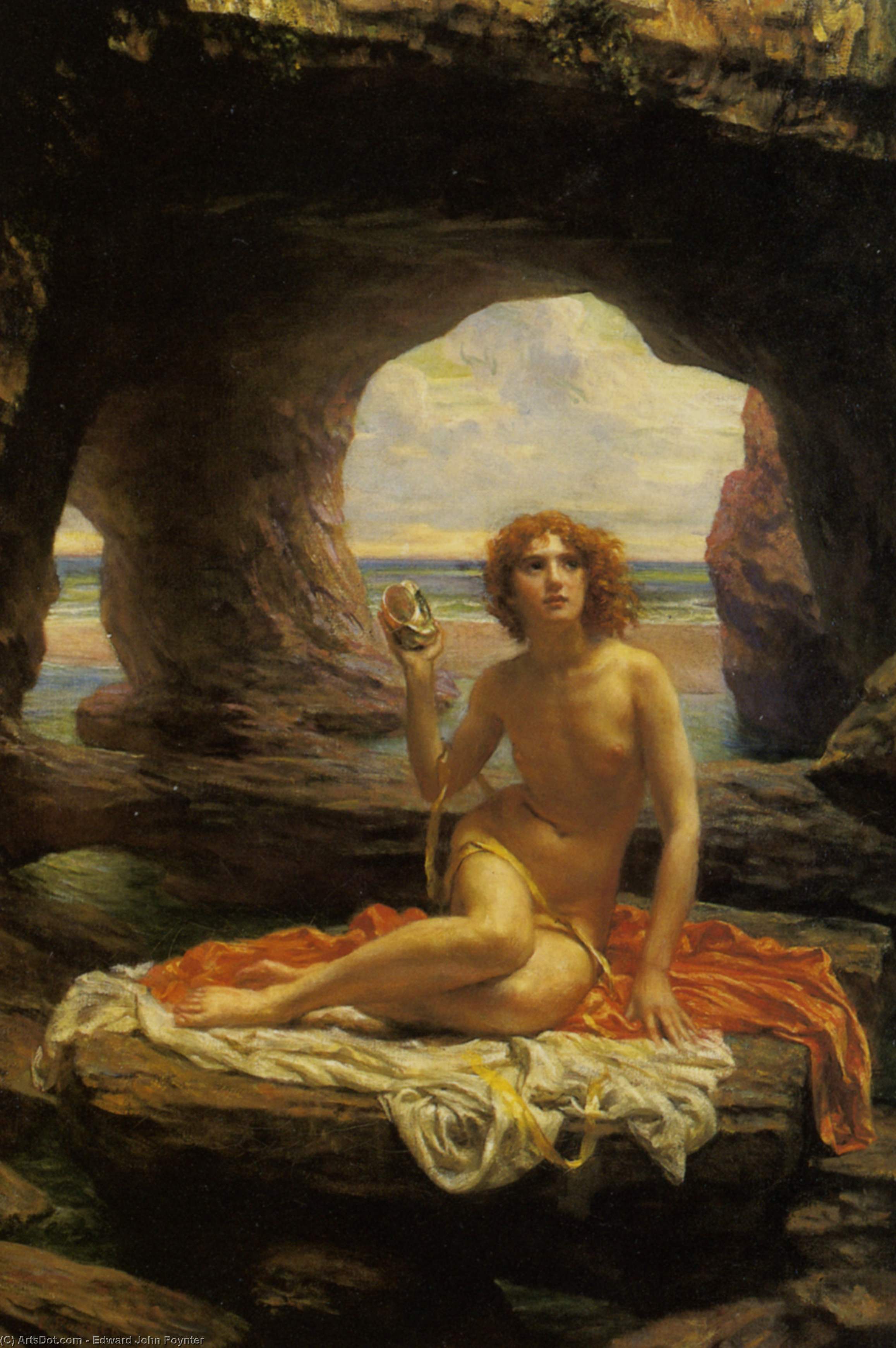 WikiOO.org - Encyclopedia of Fine Arts - Lukisan, Artwork Edward John Poynter - At Low Tide 1