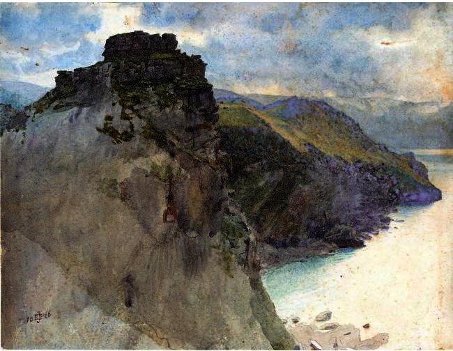 Wikioo.org - The Encyclopedia of Fine Arts - Painting, Artwork by Edward John Poynter - Castle Rock, Lynton, Devon