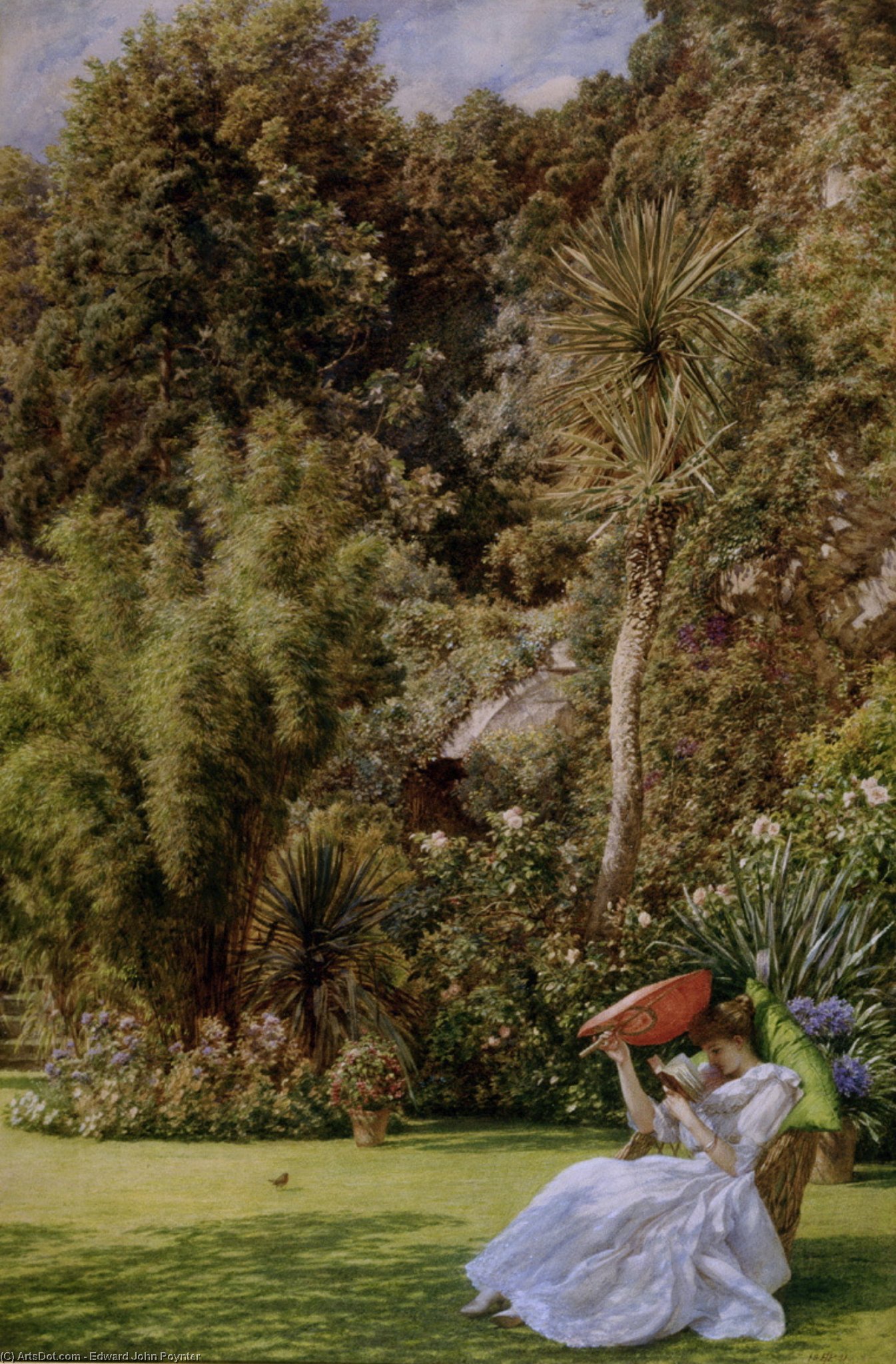WikiOO.org - Encyclopedia of Fine Arts - Malba, Artwork Edward John Poynter - In A Garden