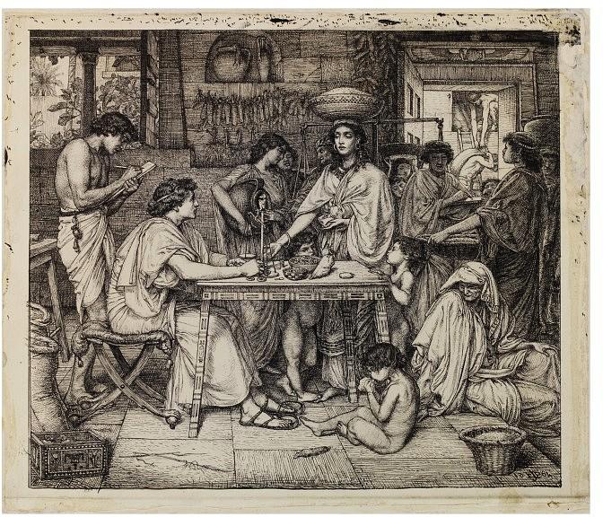 WikiOO.org - Encyclopedia of Fine Arts - Maalaus, taideteos Edward John Poynter - Joseph Distributes Corn