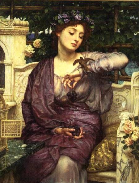 WikiOO.org - Енциклопедия за изящни изкуства - Живопис, Произведения на изкуството Edward John Poynter - Lesbia And Her Sparrow