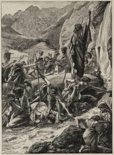 WikiOO.org - Encyclopedia of Fine Arts - Maleri, Artwork Edward John Poynter - Moses Strikes The Rock