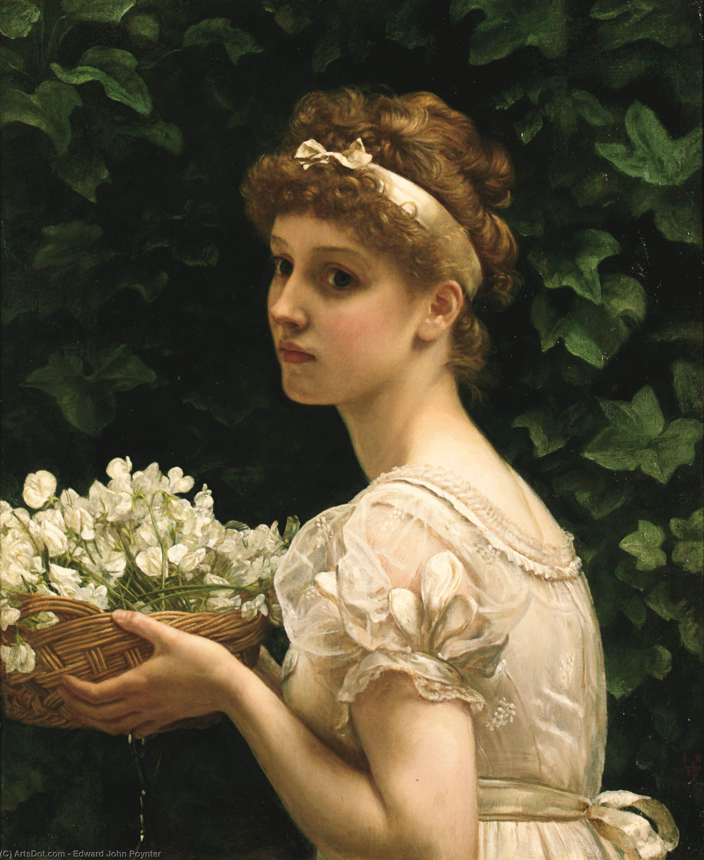 WikiOO.org - Encyclopedia of Fine Arts - Malba, Artwork Edward John Poynter - Pea Blossoms
