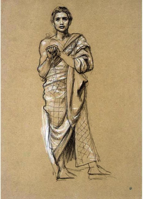 WikiOO.org - Енциклопедия за изящни изкуства - Живопис, Произведения на изкуството Edward John Poynter - Study For One Of The Queen Of Sheba's Attendants