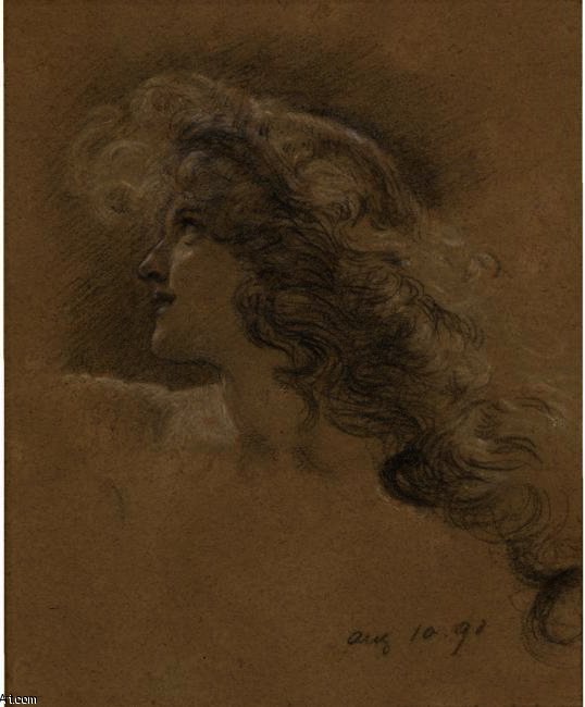 WikiOO.org - Енциклопедия за изящни изкуства - Живопис, Произведения на изкуството Edward John Poynter - Study For The Cave Of The Storm Nymphs
