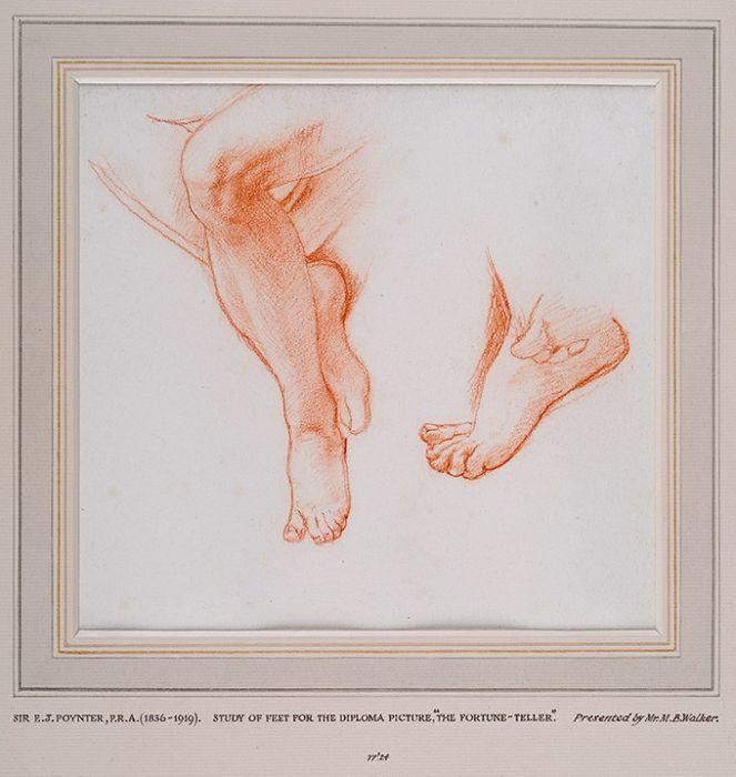 Wikoo.org - موسوعة الفنون الجميلة - اللوحة، العمل الفني Edward John Poynter - Study Of Two Pairs Of Feet For The Fortune Teller