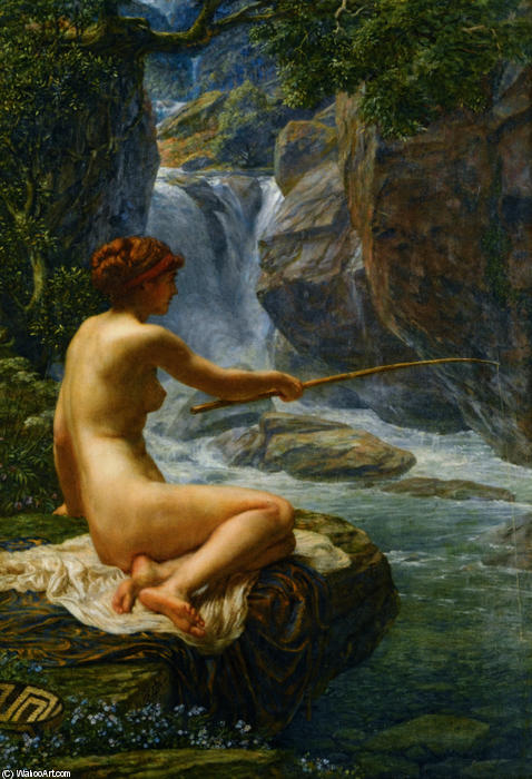 Wikoo.org - موسوعة الفنون الجميلة - اللوحة، العمل الفني Edward John Poynter - The Nymph Of The Stream