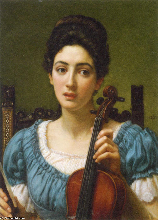 WikiOO.org - Енциклопедия за изящни изкуства - Живопис, Произведения на изкуството Edward John Poynter - The Violinist