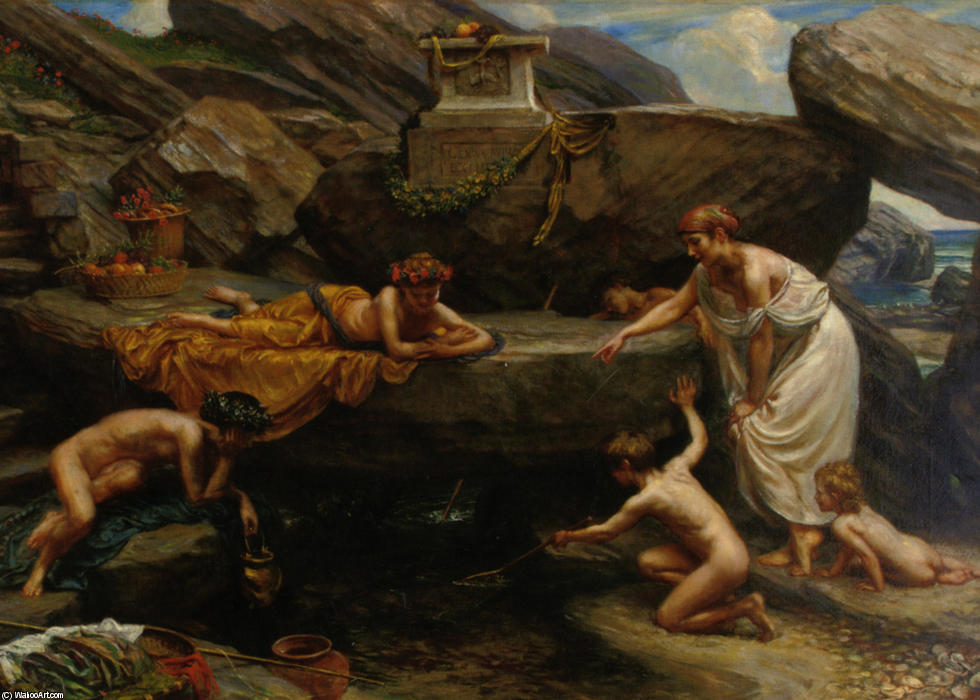 WikiOO.org - Encyclopedia of Fine Arts - Maľba, Artwork Edward John Poynter - The Wondersof Of The Deep