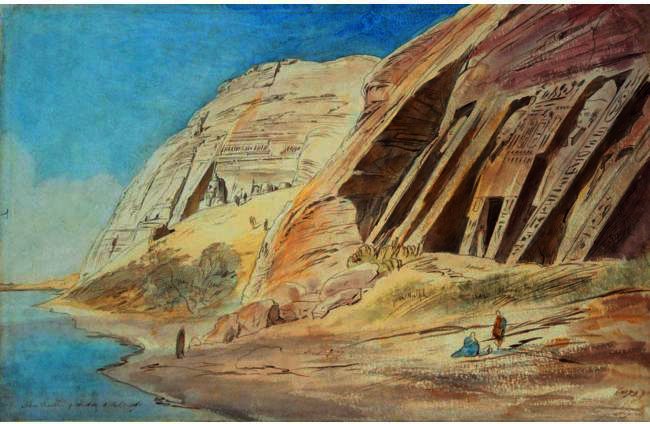 WikiOO.org - Encyclopedia of Fine Arts - Målning, konstverk Edward Lear - Abou Simbel