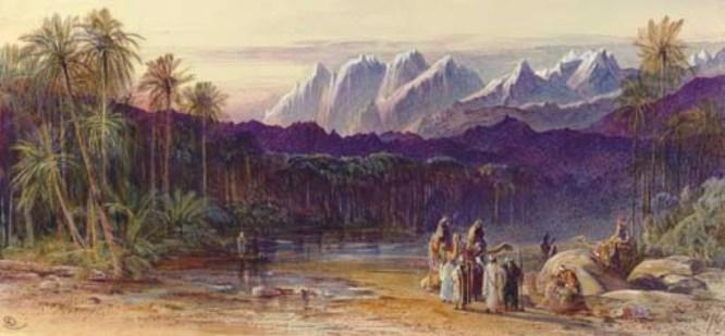 WikiOO.org - אנציקלופדיה לאמנויות יפות - ציור, יצירות אמנות Edward Lear - An Arab Encampment In Wadi Feiran, Egypt