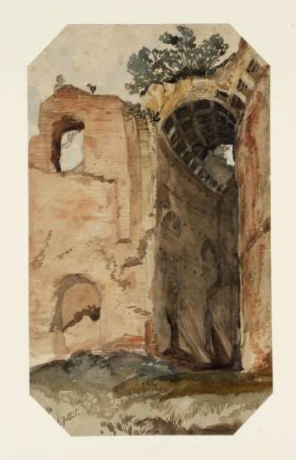 WikiOO.org - Εγκυκλοπαίδεια Καλών Τεχνών - Ζωγραφική, έργα τέχνης Edward Lear - Back Of The Hemicycle Looking On To The Stadium, Palatine