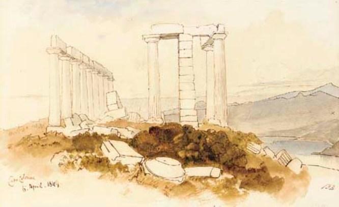 Wikioo.org - The Encyclopedia of Fine Arts - Painting, Artwork by Edward Lear - Capo Colonna