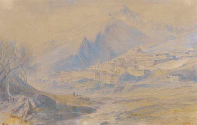 Wikioo.org - สารานุกรมวิจิตรศิลป์ - จิตรกรรม Edward Lear - Corte, Corsica