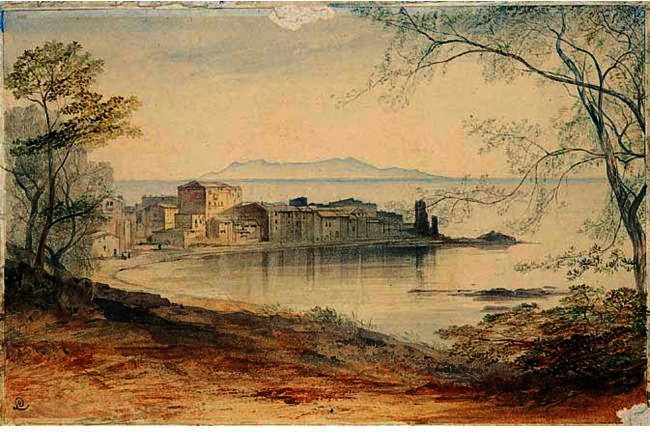 Wikioo.org - The Encyclopedia of Fine Arts - Painting, Artwork by Edward Lear - Erbalunga, Corsica