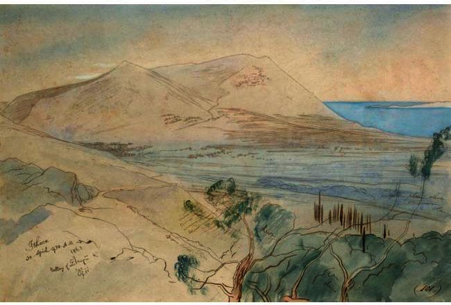 Wikioo.org - The Encyclopedia of Fine Arts - Painting, Artwork by Edward Lear - Ithaca, Ionian Islands