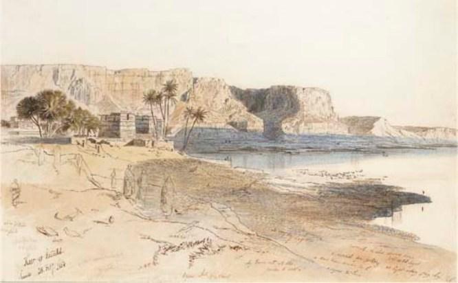 WikiOO.org - Encyclopedia of Fine Arts - Maleri, Artwork Edward Lear - Kasr-Es-Said, Egypt