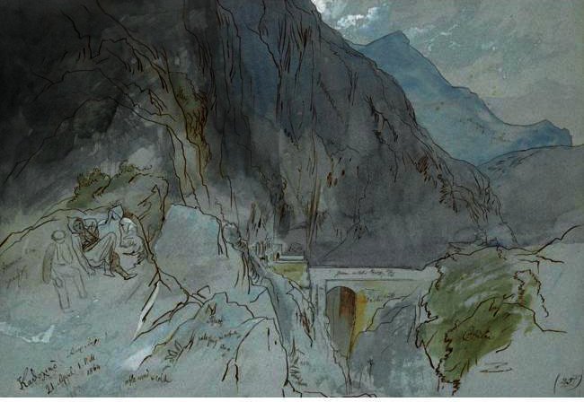 WikiOO.org - Enciklopedija dailės - Tapyba, meno kuriniai Edward Lear - Katholikó Akrotiri, Crete