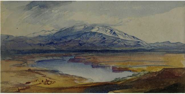 Wikioo.org - The Encyclopedia of Fine Arts - Painting, Artwork by Edward Lear - Mount Olympus, Greece
