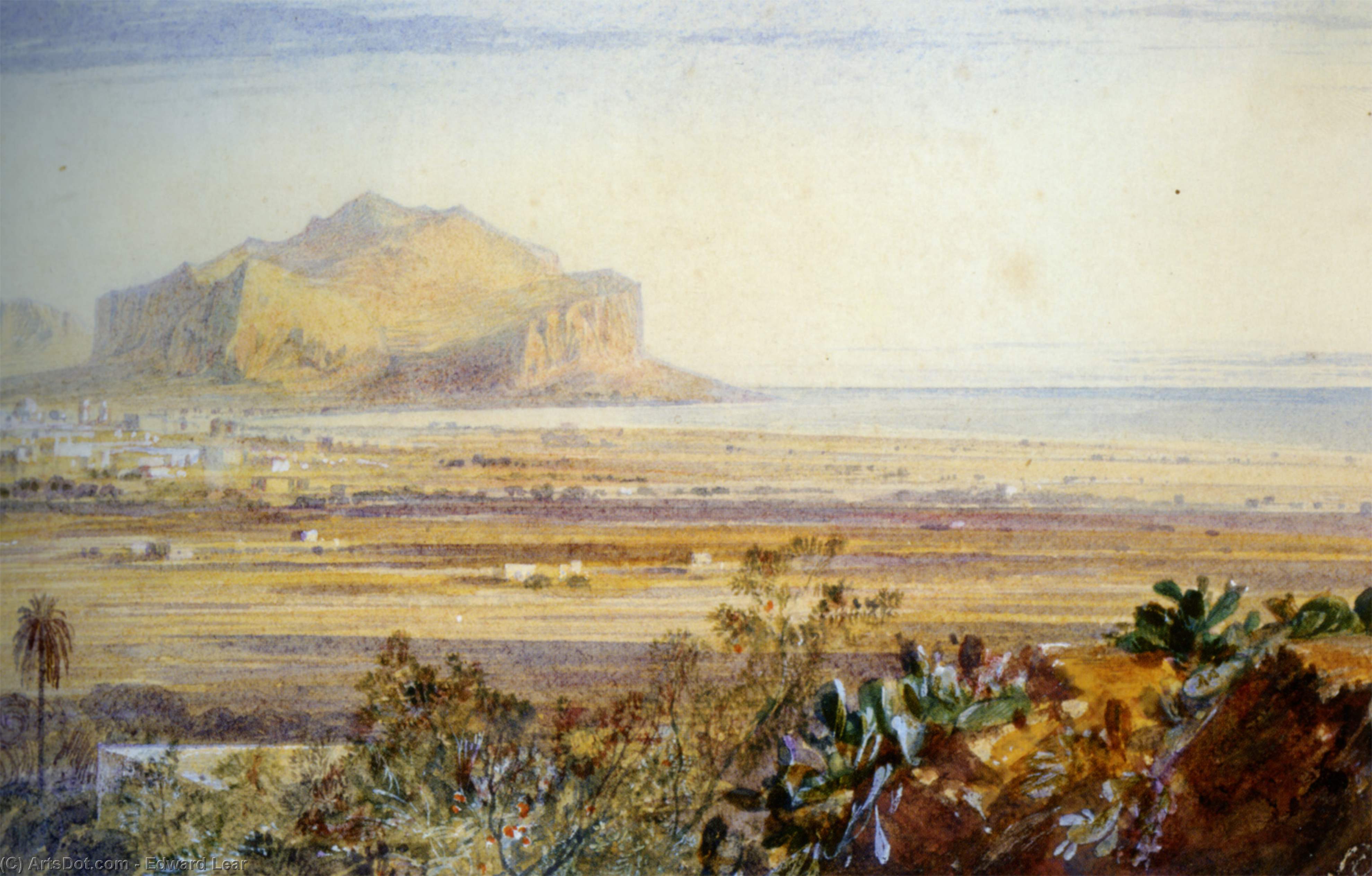 Wikioo.org - The Encyclopedia of Fine Arts - Painting, Artwork by Edward Lear - Palermo Sicily