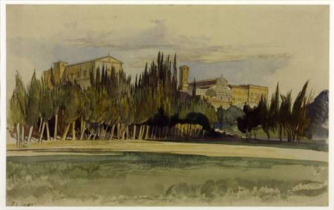 WikiOO.org - Encyclopedia of Fine Arts - Maleri, Artwork Edward Lear - San Miniato Al Monte