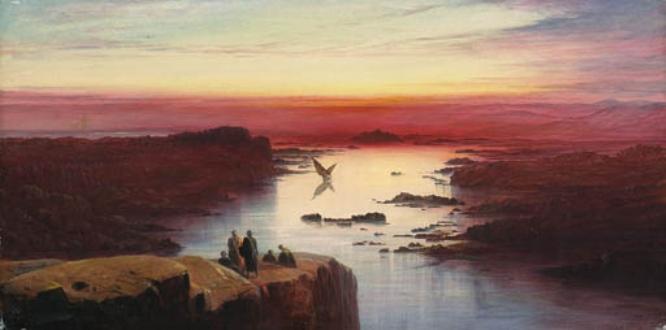 WikiOO.org - Encyclopedia of Fine Arts - Schilderen, Artwork Edward Lear - The Nile Above Aswan