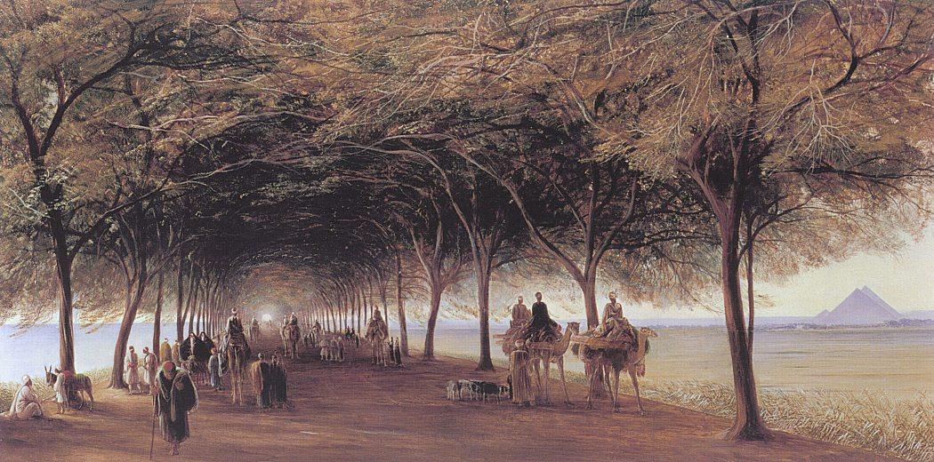 Wikioo.org - The Encyclopedia of Fine Arts - Painting, Artwork by Edward Lear - The Pyramids Road