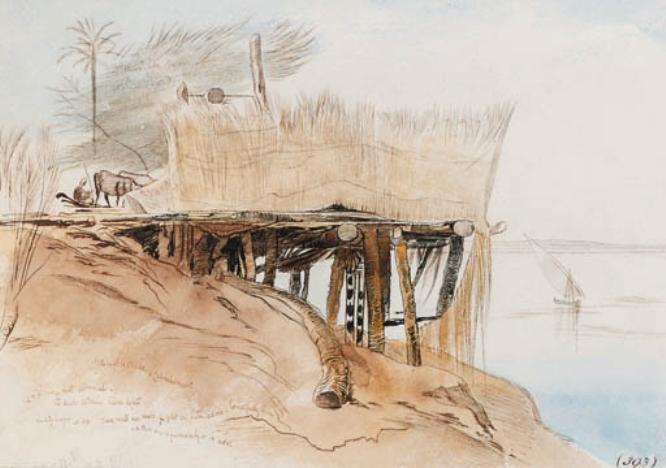 Wikioo.org - The Encyclopedia of Fine Arts - Painting, Artwork by Edward Lear - The Upper Nile, Toske, Egypt