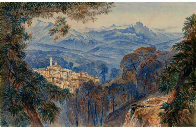 Wikioo.org - The Encyclopedia of Fine Arts - Painting, Artwork by Edward Lear - Vico, Corsica