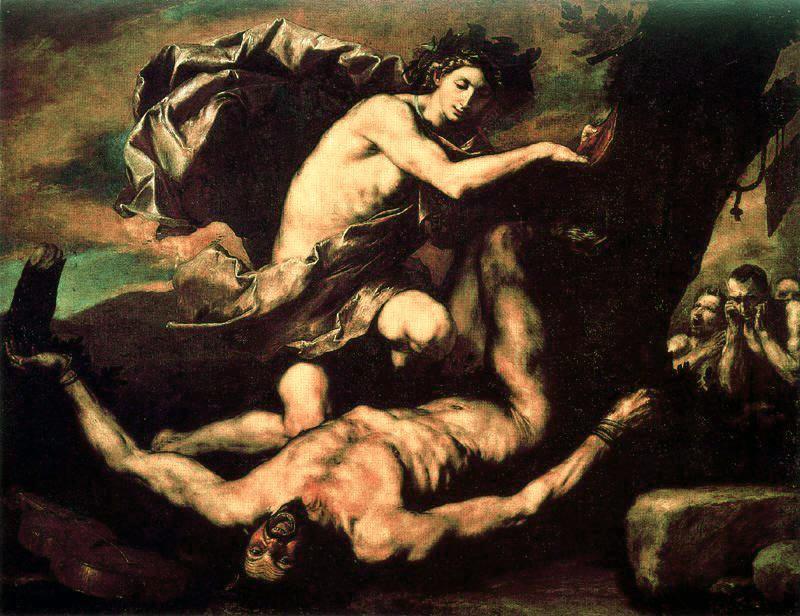 Wikioo.org - The Encyclopedia of Fine Arts - Painting, Artwork by Jusepe De Ribera (Lo Spagnoletto) - Apollo flaying Marsyas
