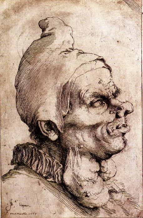Wikioo.org - The Encyclopedia of Fine Arts - Painting, Artwork by Jusepe De Ribera (Lo Spagnoletto) - Grotesque head 1