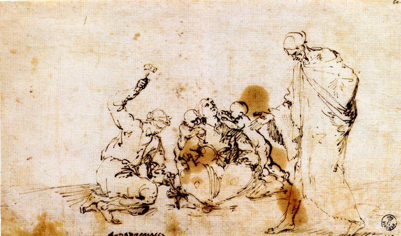 WikiOO.org - אנציקלופדיה לאמנויות יפות - ציור, יצירות אמנות Jusepe De Ribera (Lo Spagnoletto) - Group of figures around a blacksmith