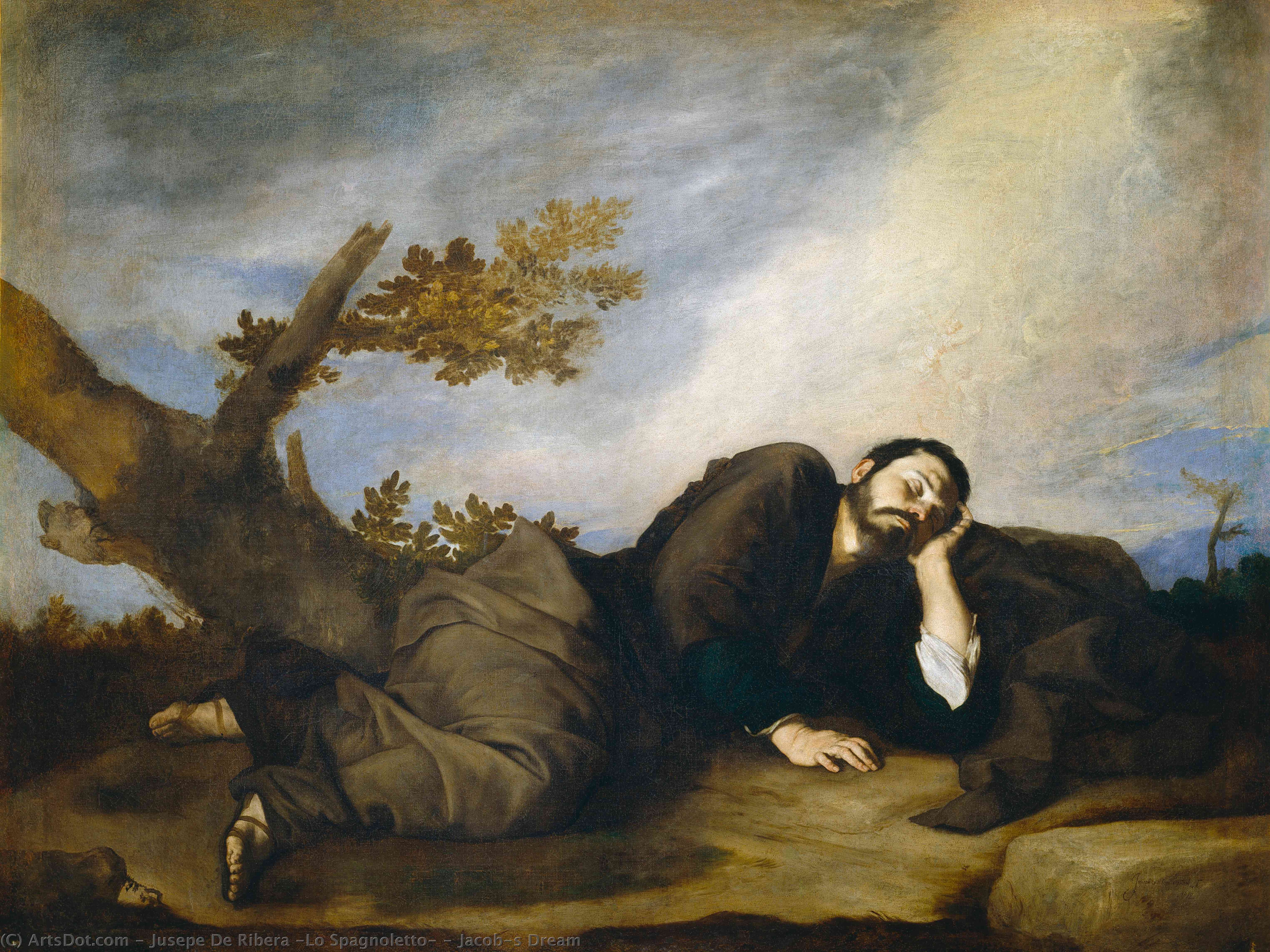 WikiOO.org - Enciclopédia das Belas Artes - Pintura, Arte por Jusepe De Ribera (Lo Spagnoletto) - Jacob's Dream
